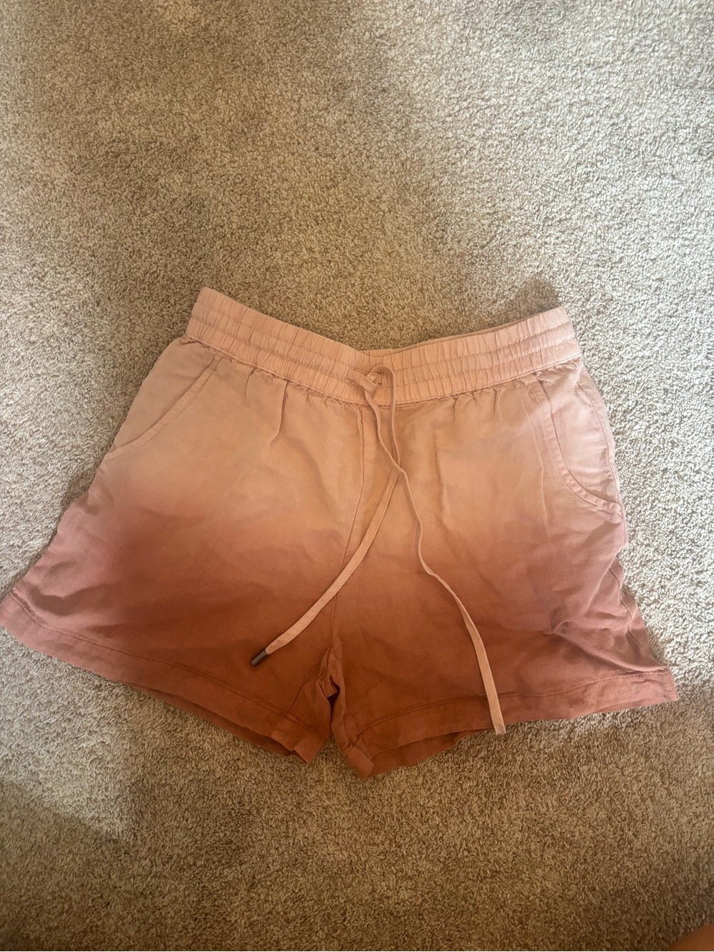 Alia Peach to Coral Ombre Athletic Shorts